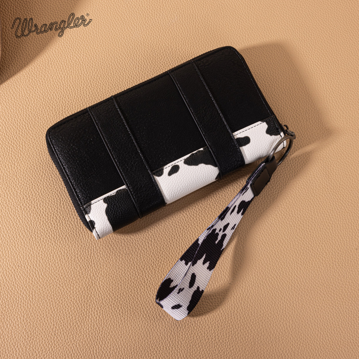 Wrangler Cow Print Wallet - Black