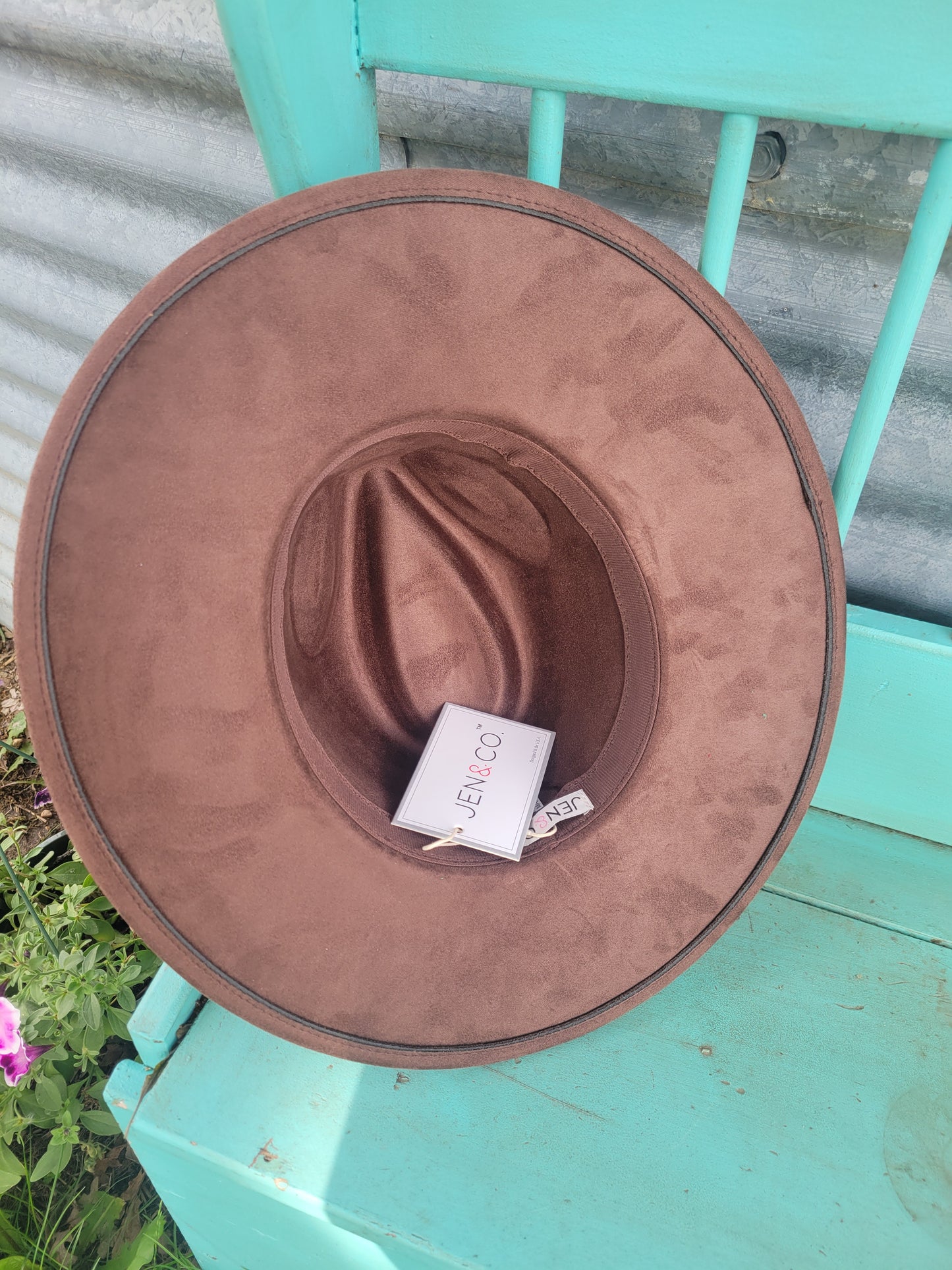 Atlas Faux Suede Fedora w/ Braided Band: Chocolate