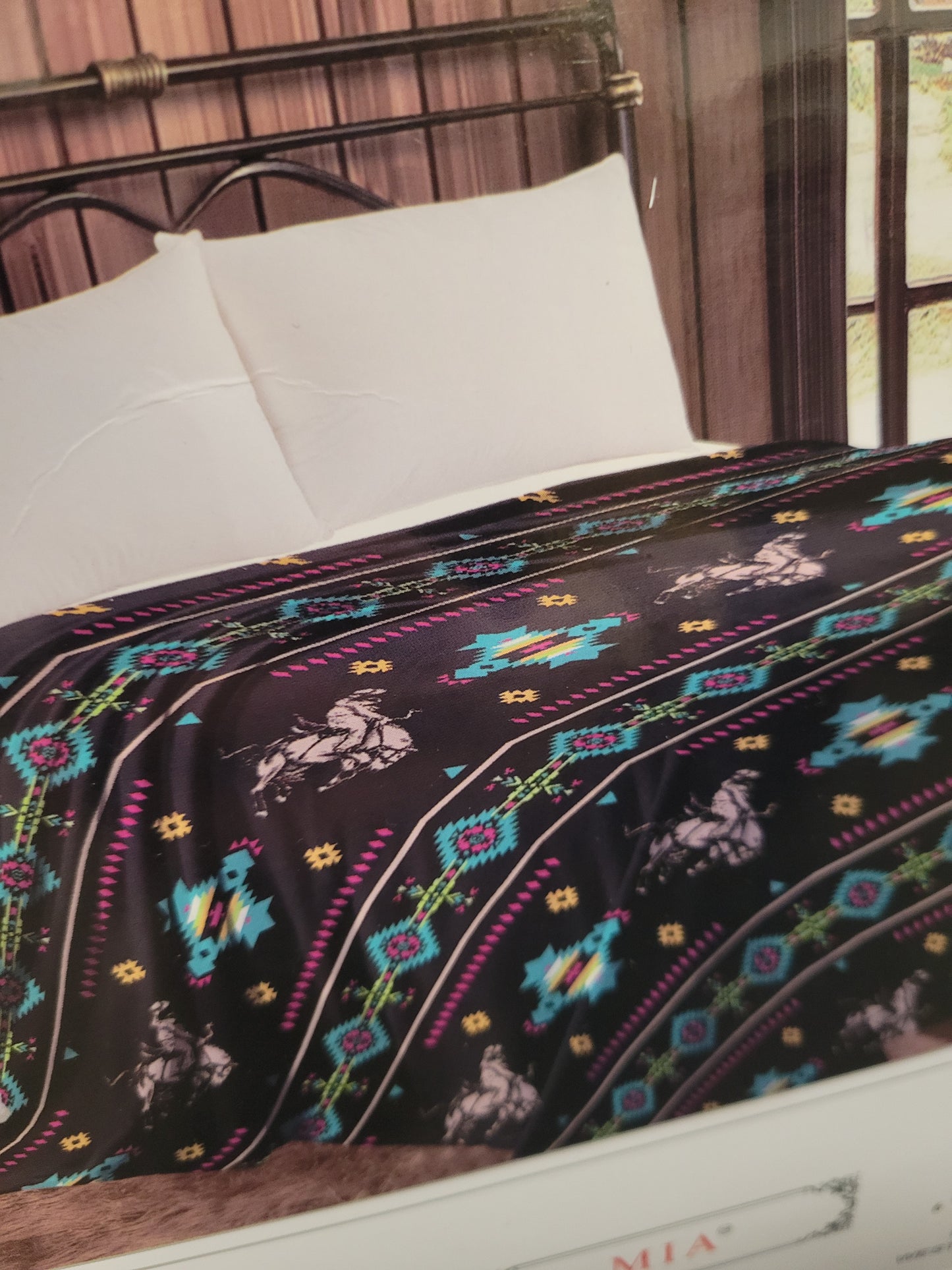 Mia Twin Size Blanket - Neon Cowboy