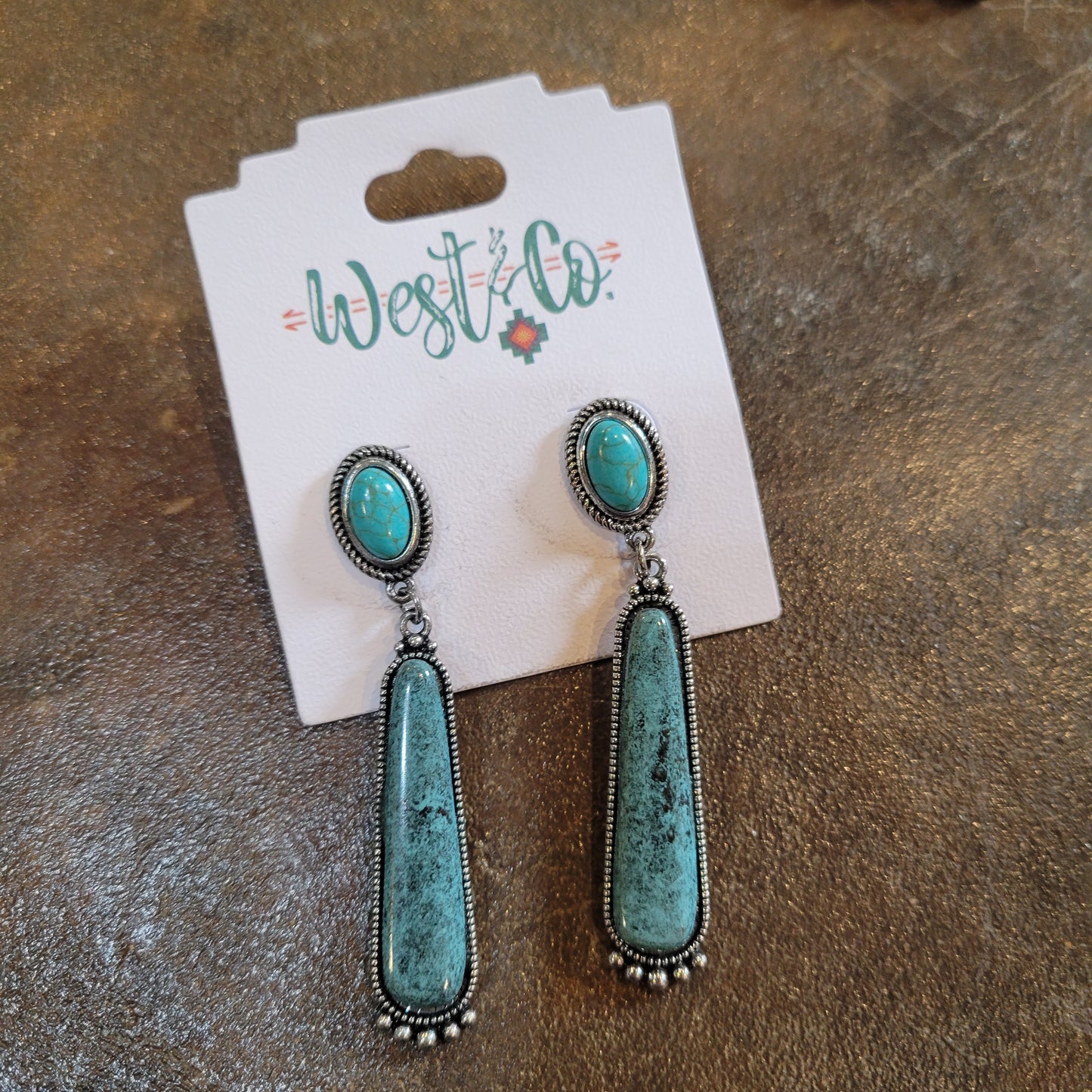 Long Turquoise and Silver Earrings
