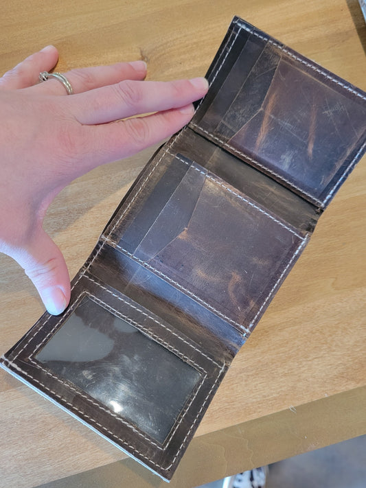 Tri-fold Hair on Hide Wallet