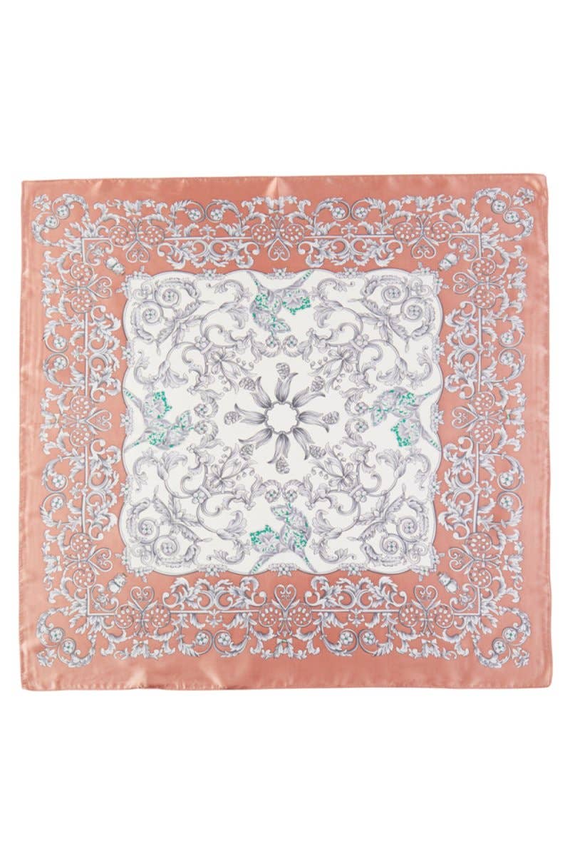 Gilded Grace Rust Square Satin Scarf