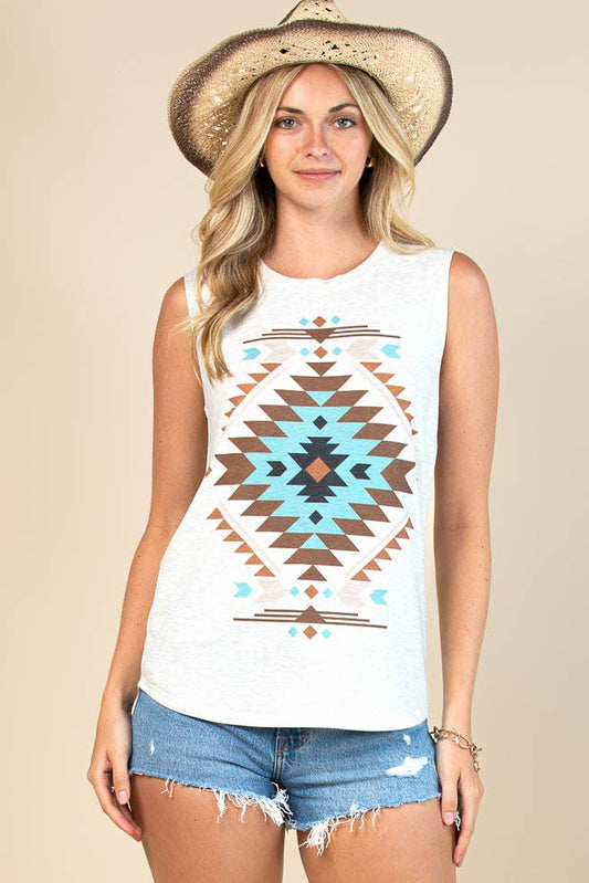 Aztec Sleeveless Tee