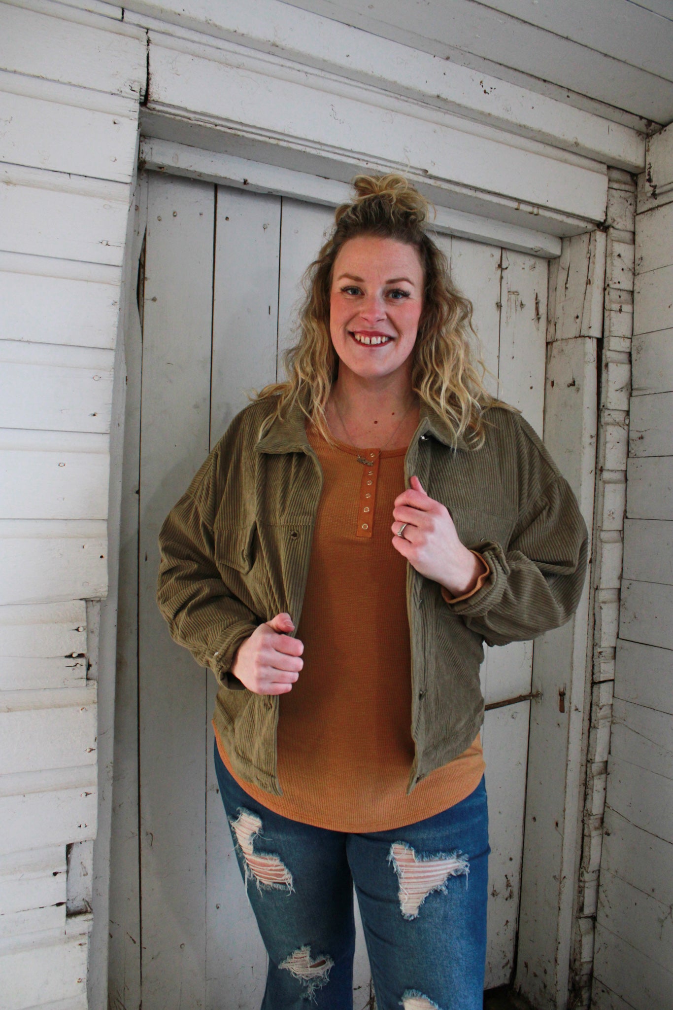 Primrose Corduroy Jacket in Olive