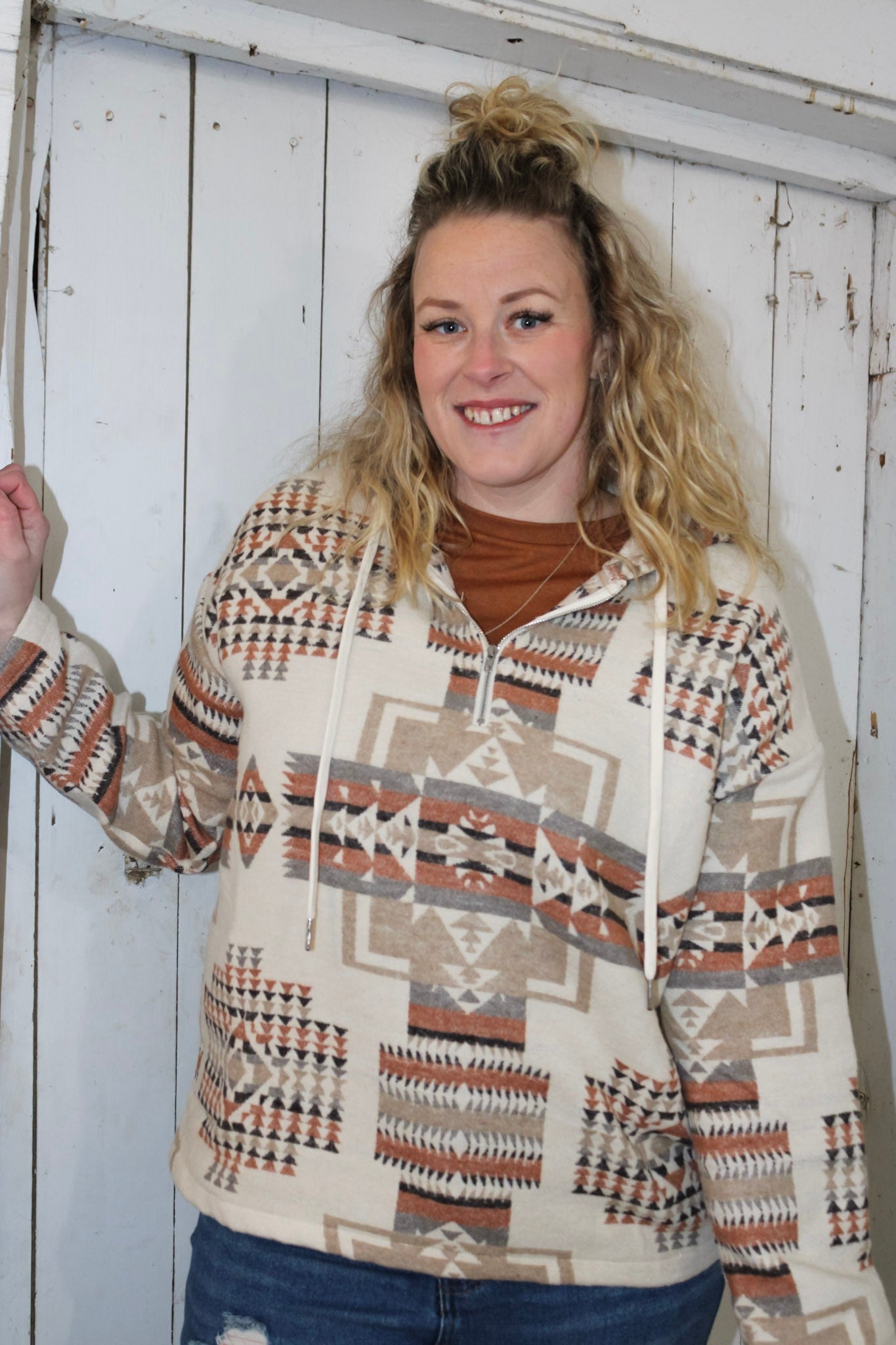 Just Going For It Aztec Hoodie