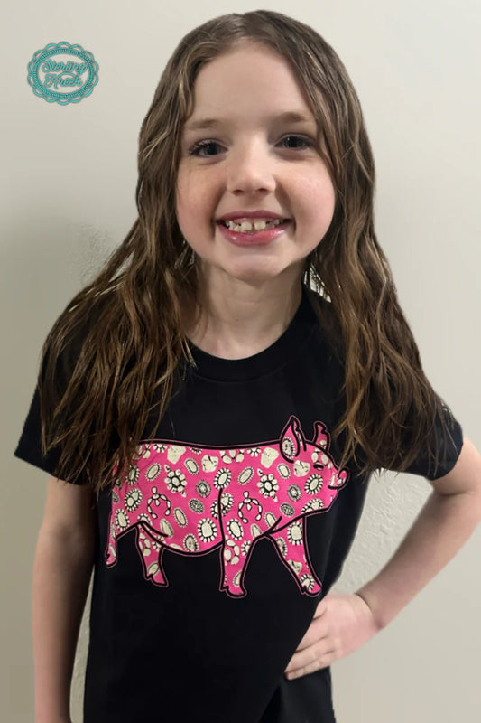 Mini Concho Pig Kids Tee - Sterling Kreek