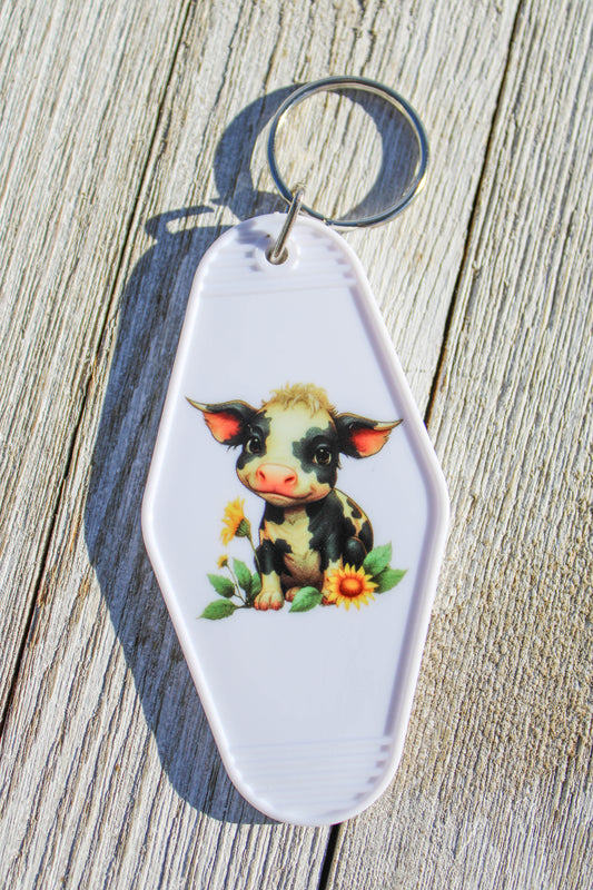 Baby Cow Hotel Room Keychain