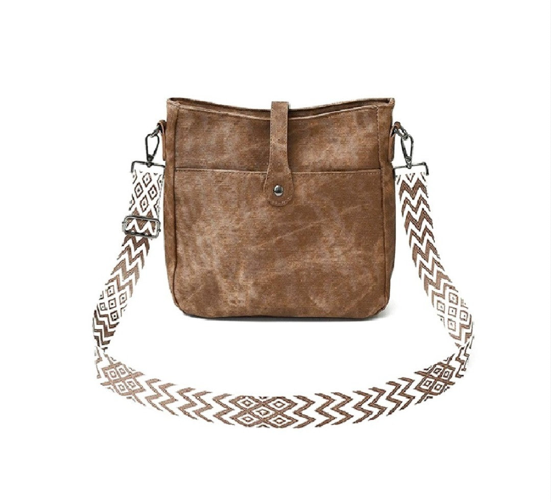 Suede Crossbody Bag- Camel