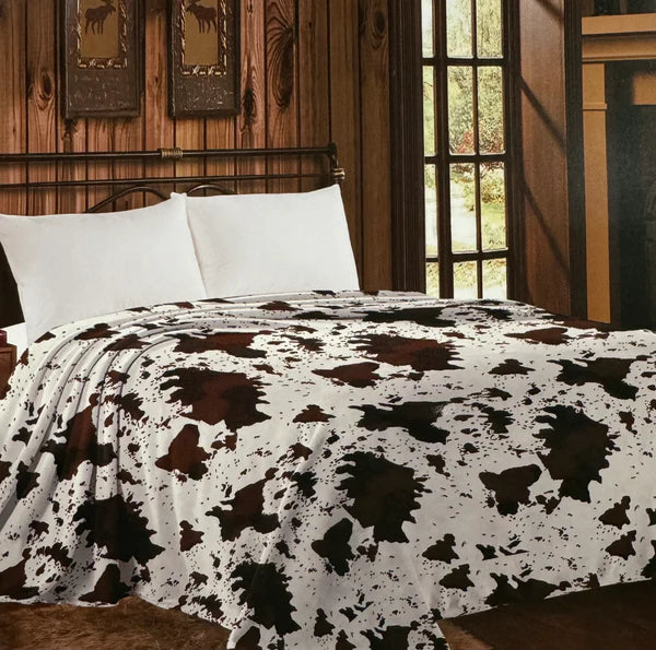 Mia King Blanket- Cow Print