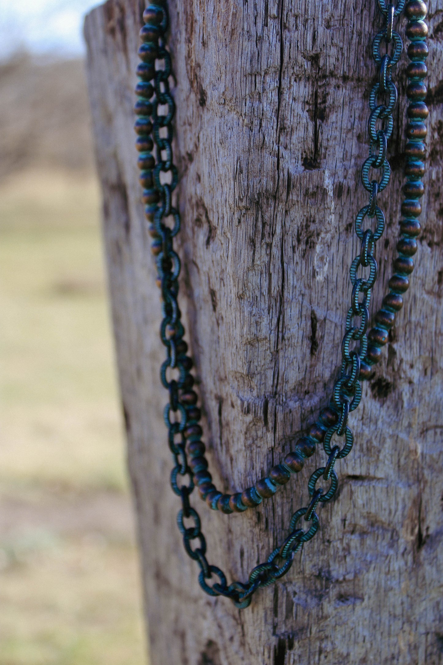 Double Chain Patina Necklace