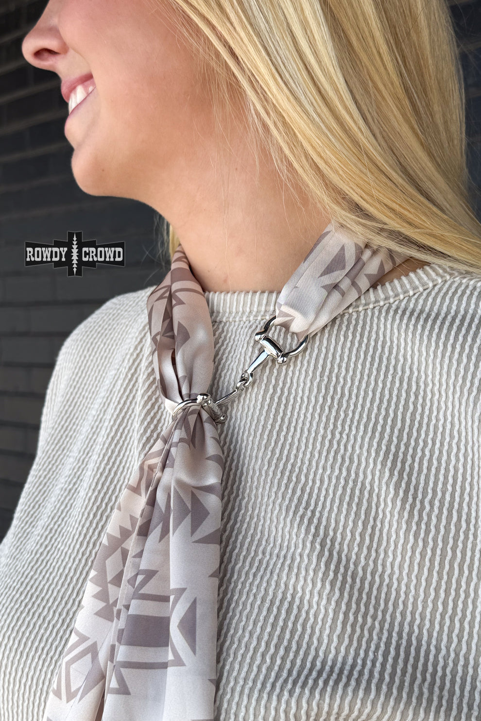 Silver Snaffle Scarf Slide