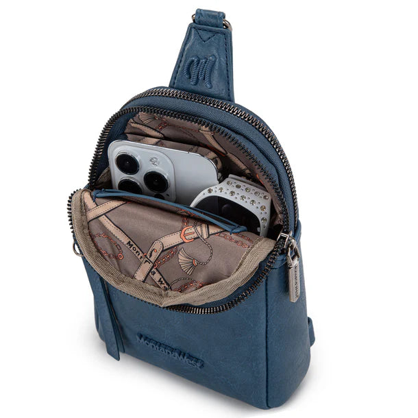 Montana West Sling Bag/Crossbody/Chest Bag - Blue Jean