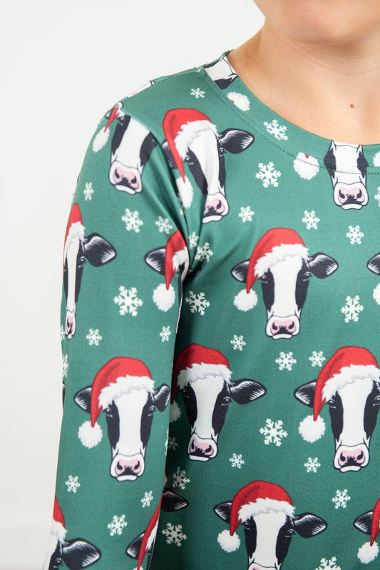 Santa Cows & Snowflakes Toddler/Youth Pajama Set