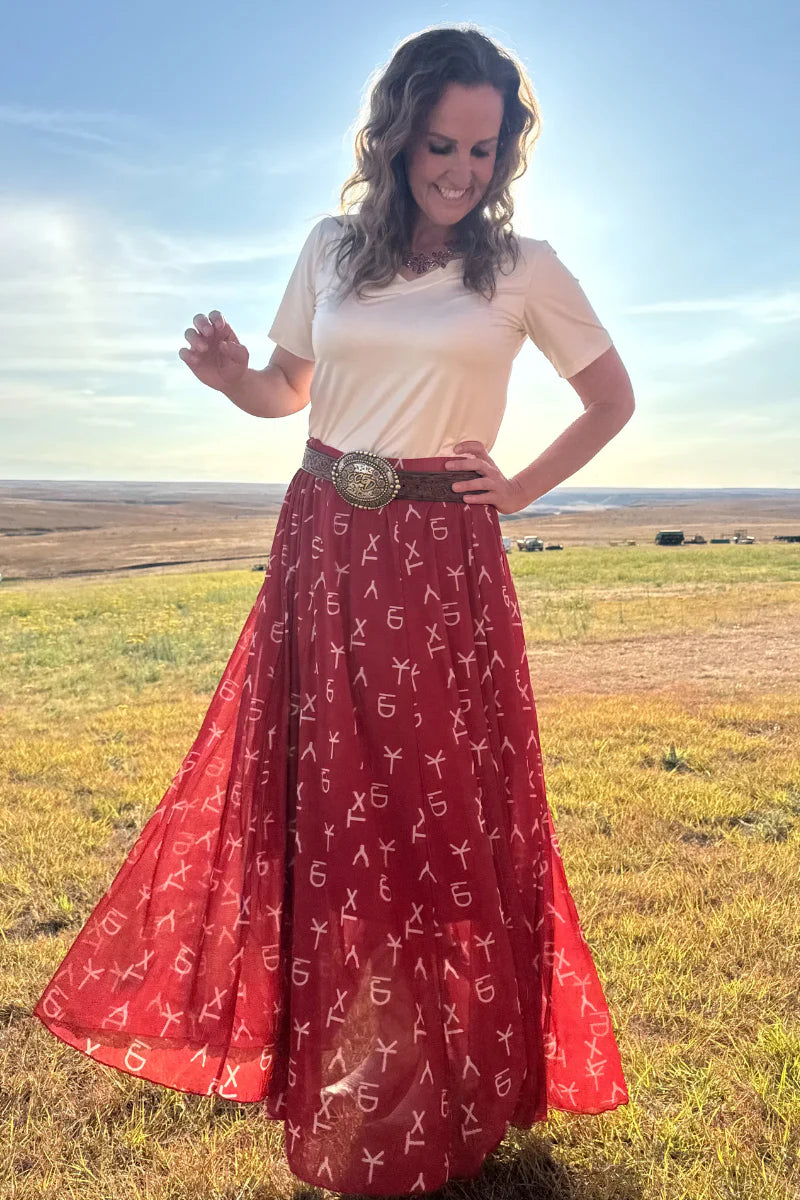 Red Dirt Branded Maxi Skirt - Sterling Kreek