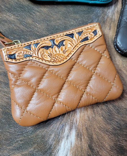 Quilted Leather Coin Purse