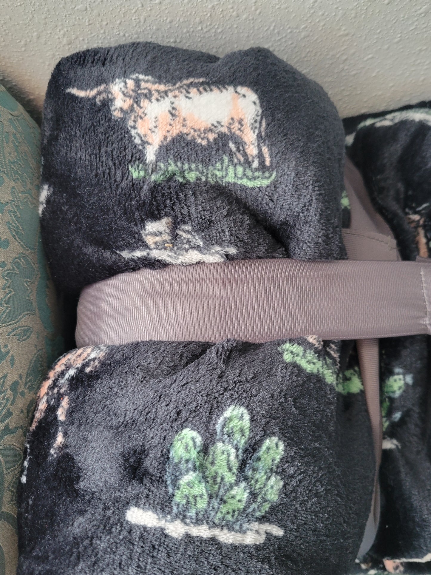 Twin Size Throw Blanket - Longhorns Black