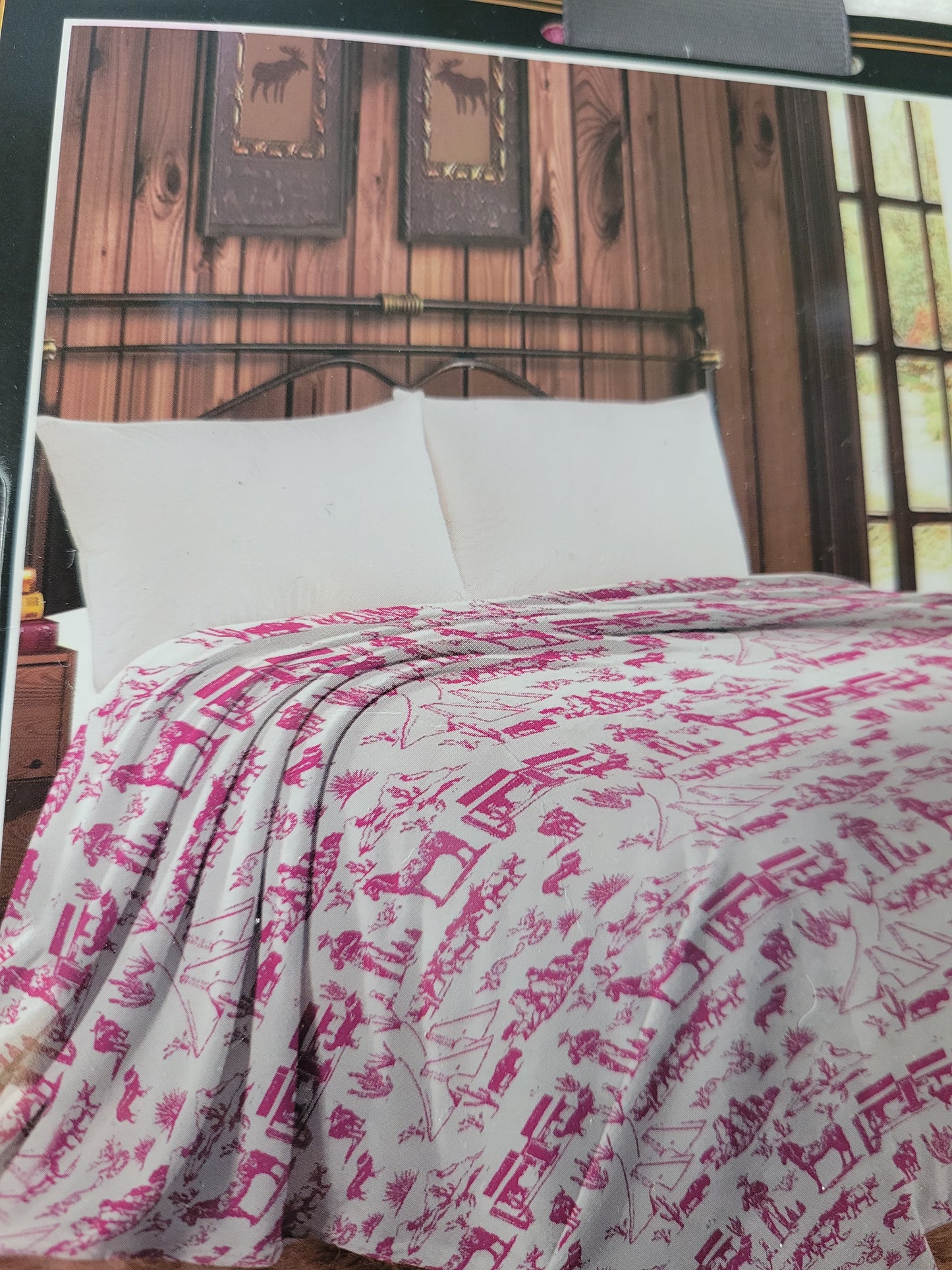 Queen Throw Blanket - Pink Wild West