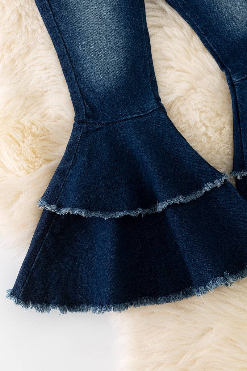 Girls Western Double Layer Bell Pants