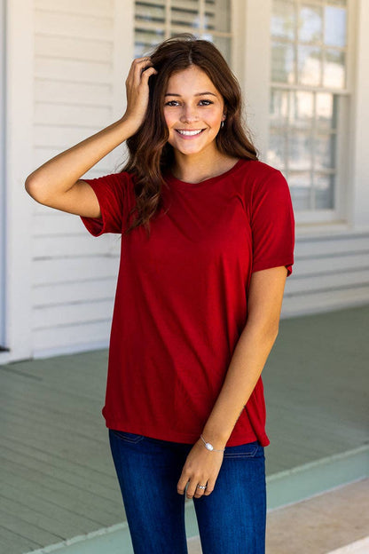 Crimson Basic Crewneck Tee