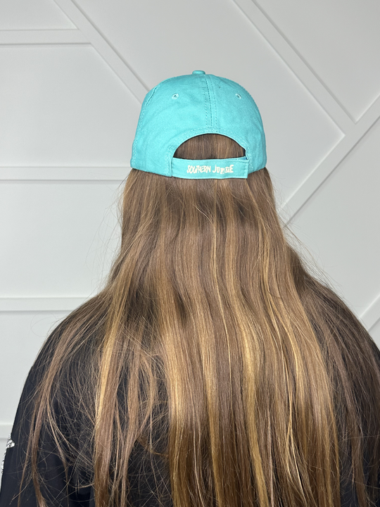 Distressed Turquoise Baseball Hat