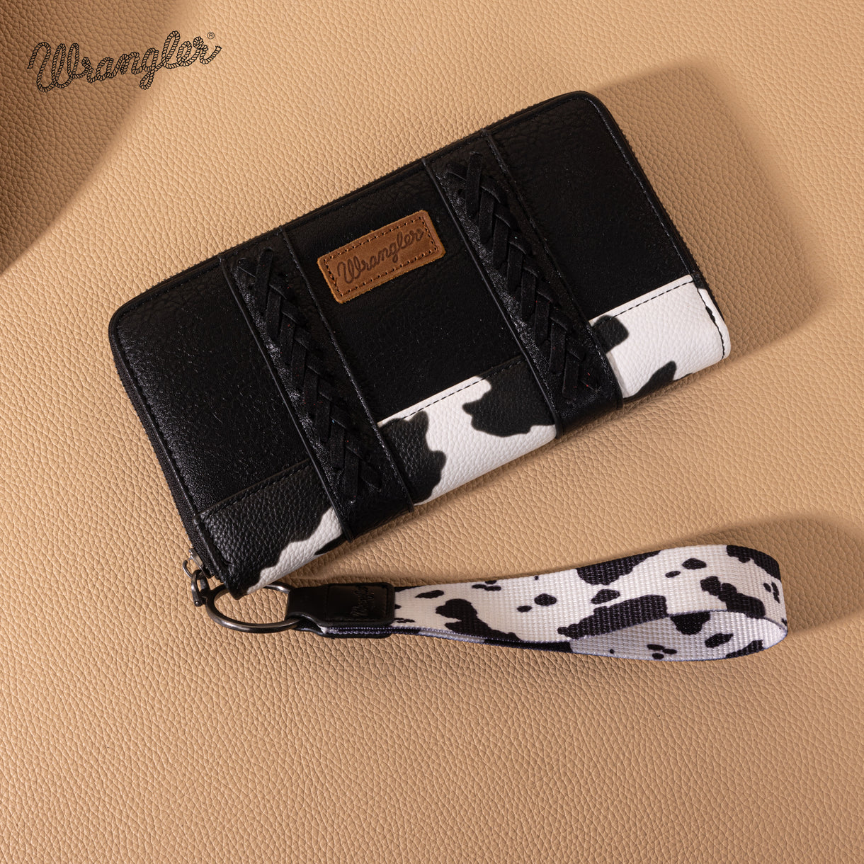 Wrangler Cow Print Wallet - Black