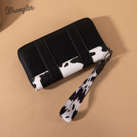 Wrangler Cow Print Wallet - Black