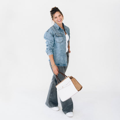Blue Raw Hem Denim Jean Jacket