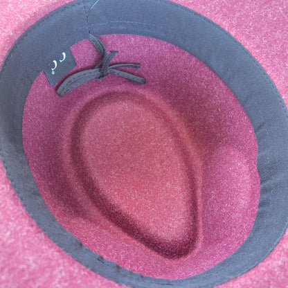Geometric Trim CC Panama Hat - Heather Wine