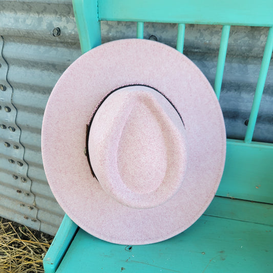 Decorative Trim Band CC Panama Hat - Heather Rose