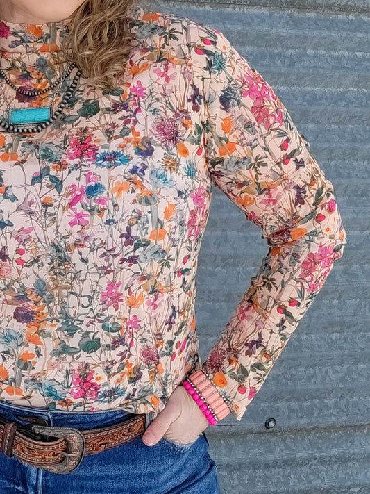 Field of Flowers Mesh Top