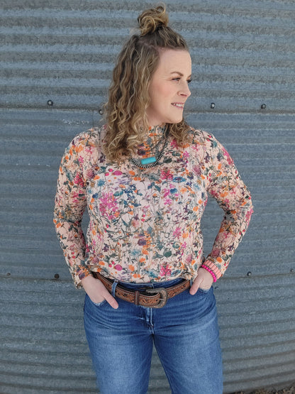Field of Flowers Mesh Top