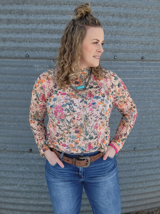 Field of Flowers Mesh Top