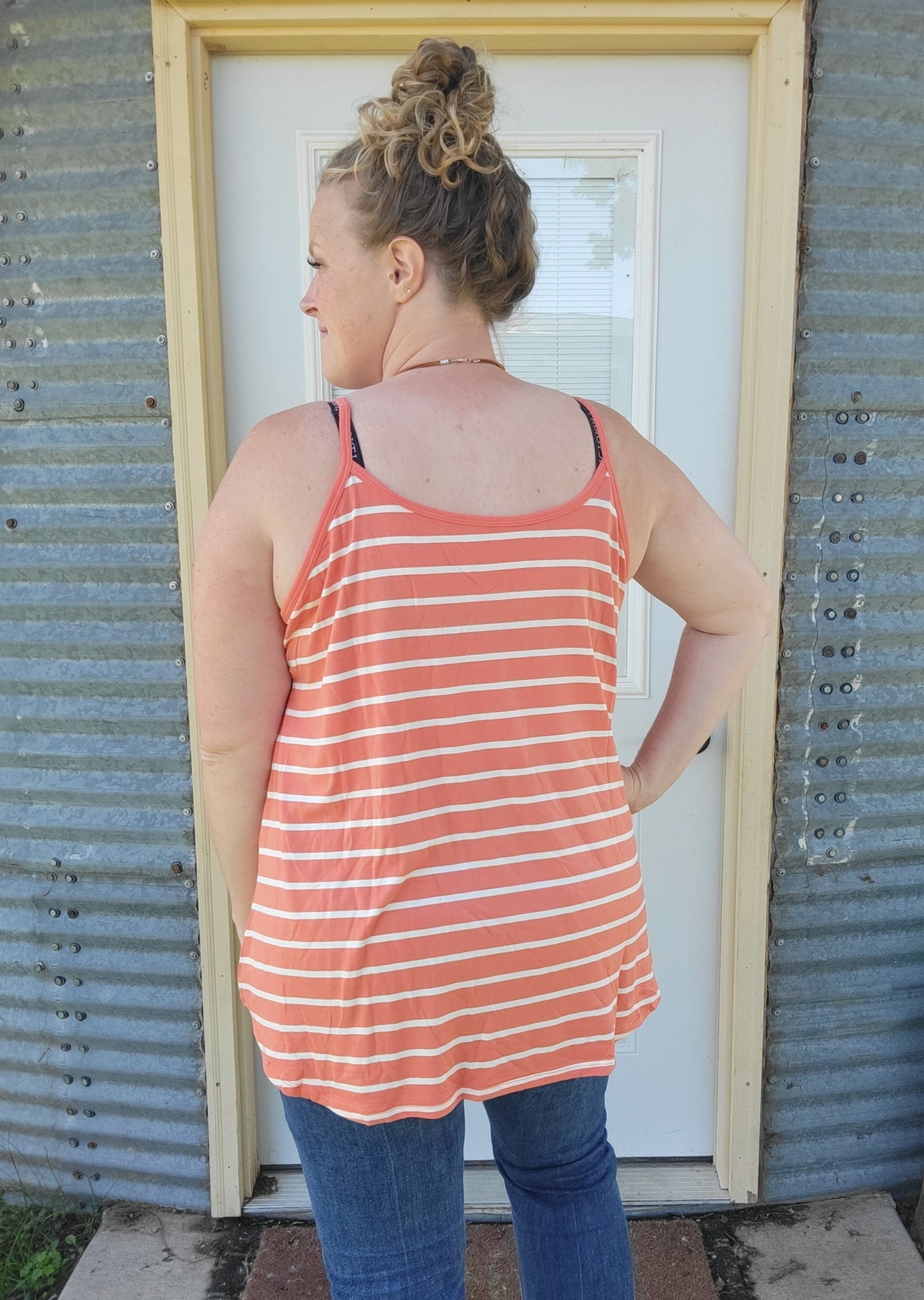 Stripe Tank - Coral