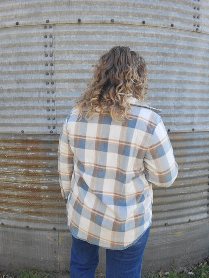 Corduroy Reversible Button Down Jacket - Blue Stone
