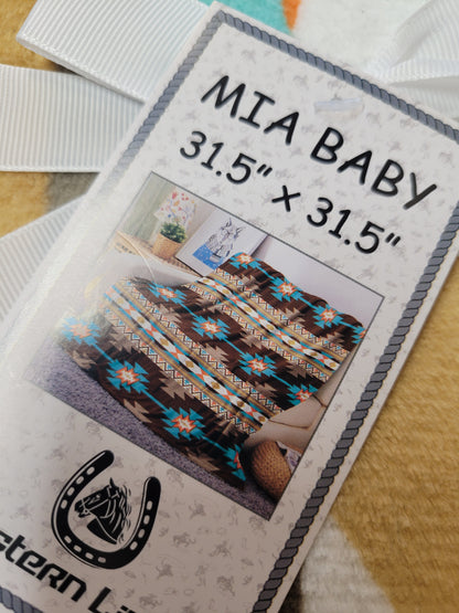 Mia Baby Blanket - Tan Aztec
