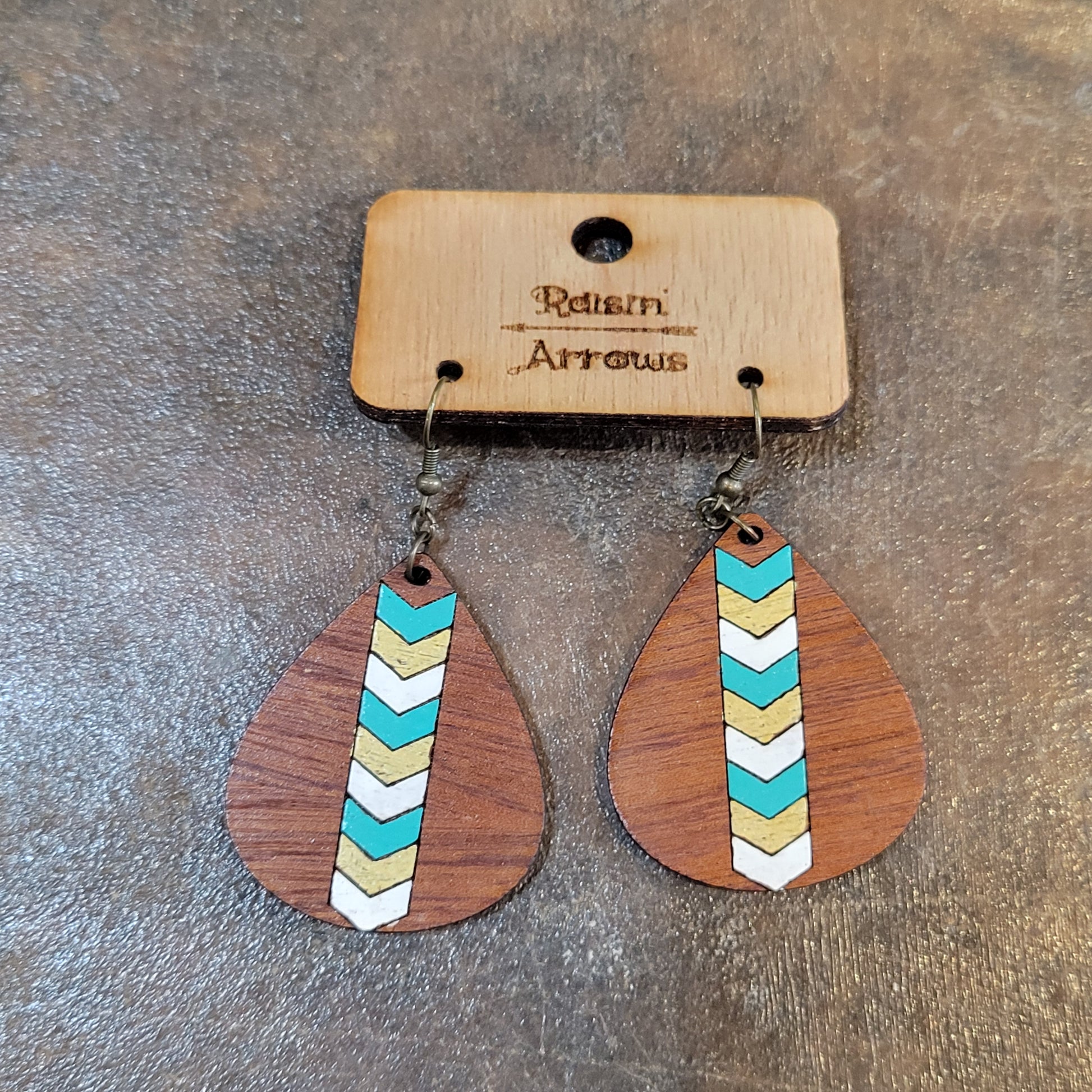 Wooden Teardrop Earrings