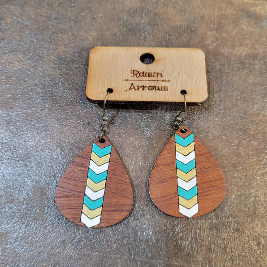 Wooden Teardrop Earrings