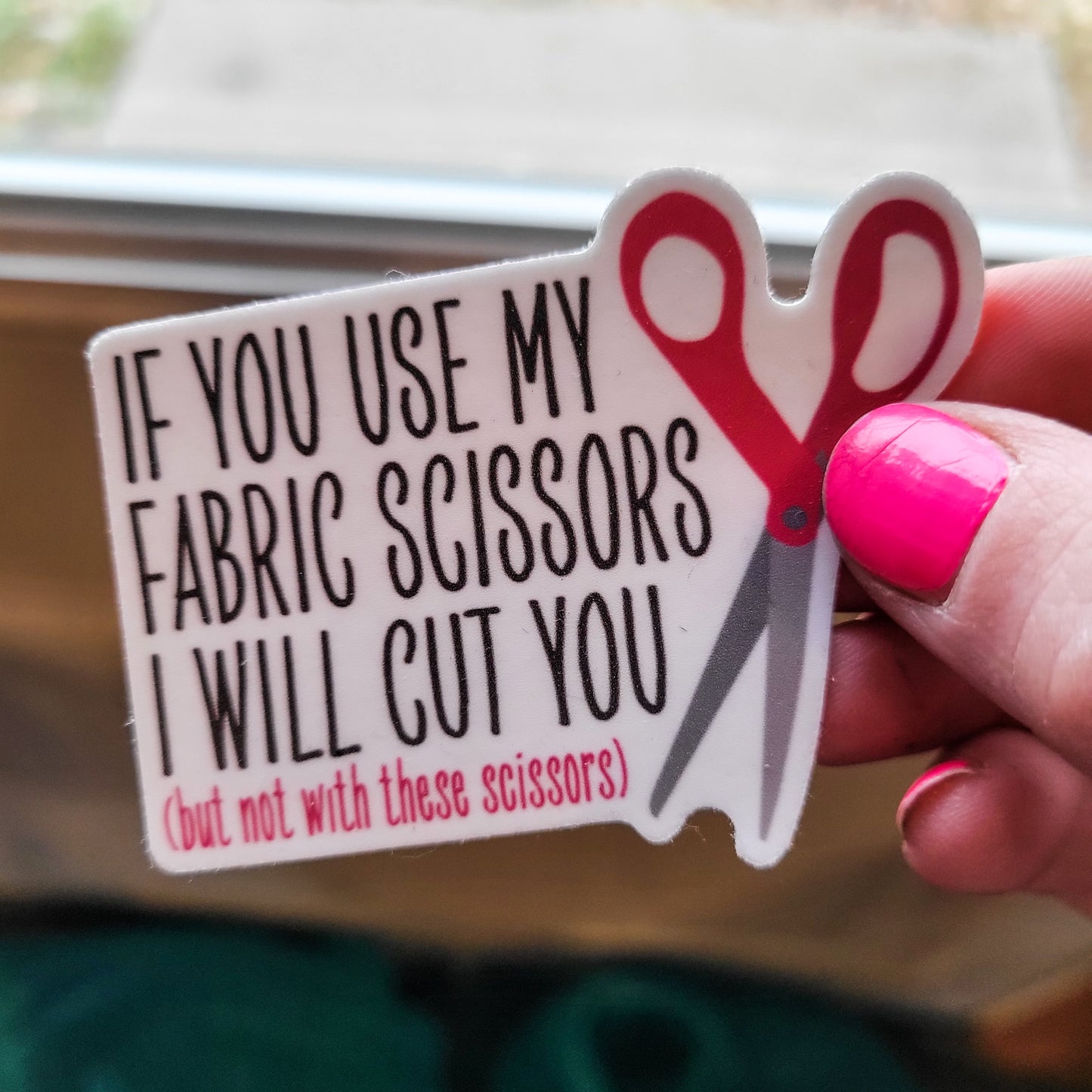 Fabric Scissors Waterproof Sticker