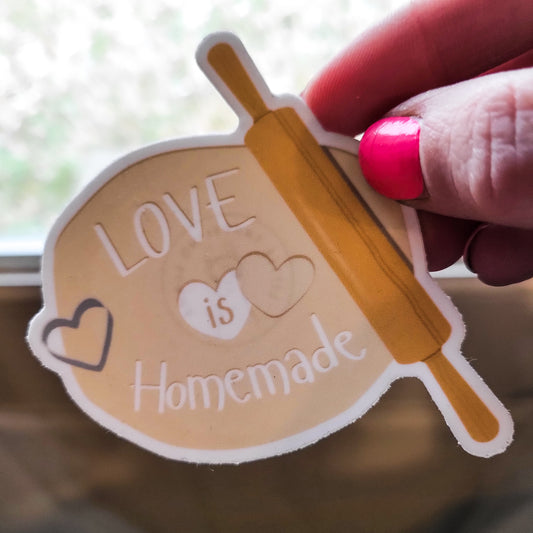 Love is Homemade Waterproof Sticker