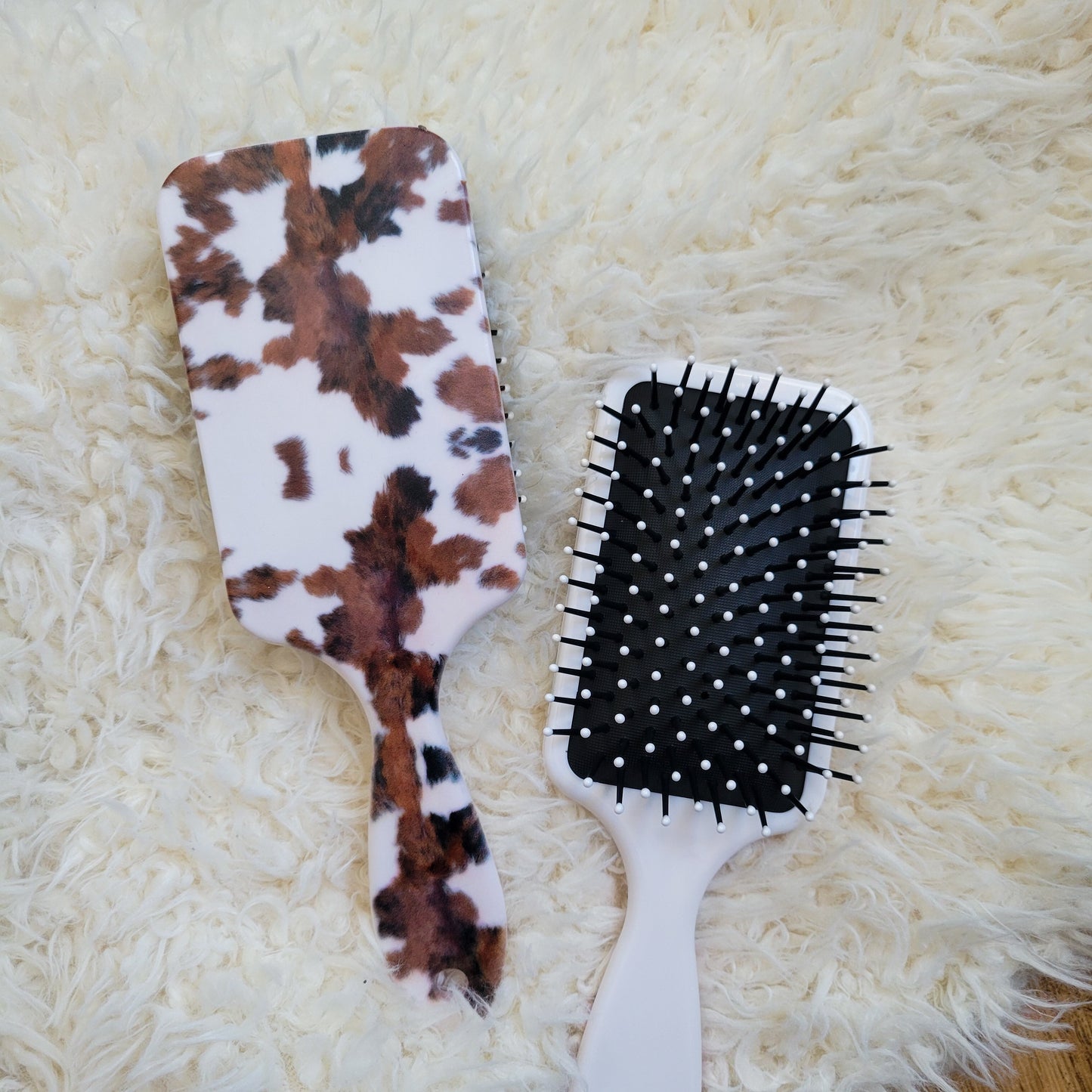 Cow Print Paddle Hair brush