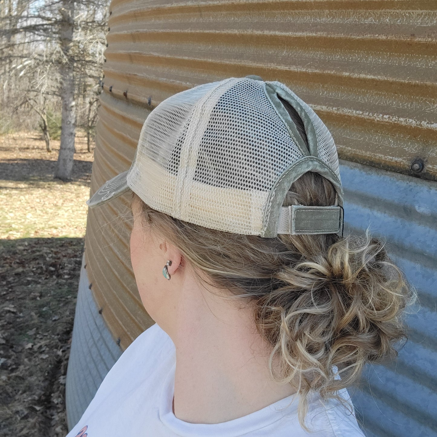 C.C. Aztec High Pony Baseball Hat - Olive