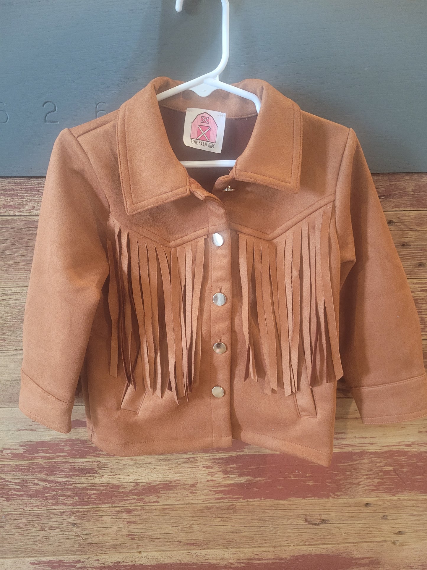 Kids Fringe Jacket - Brown