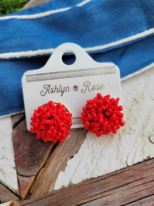 Throw the Confetti Stud Earrings, Red