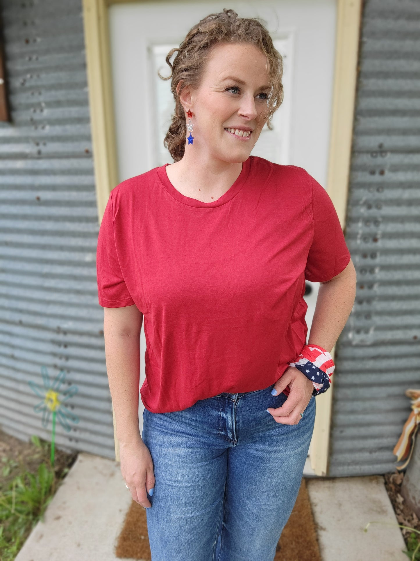 Crimson Basic Crewneck Tee