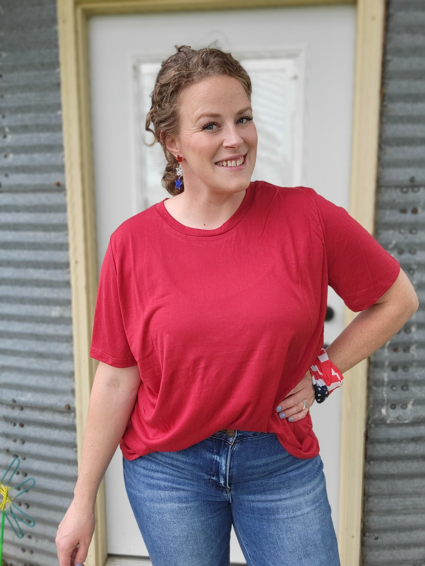 Crimson Basic Crewneck Tee