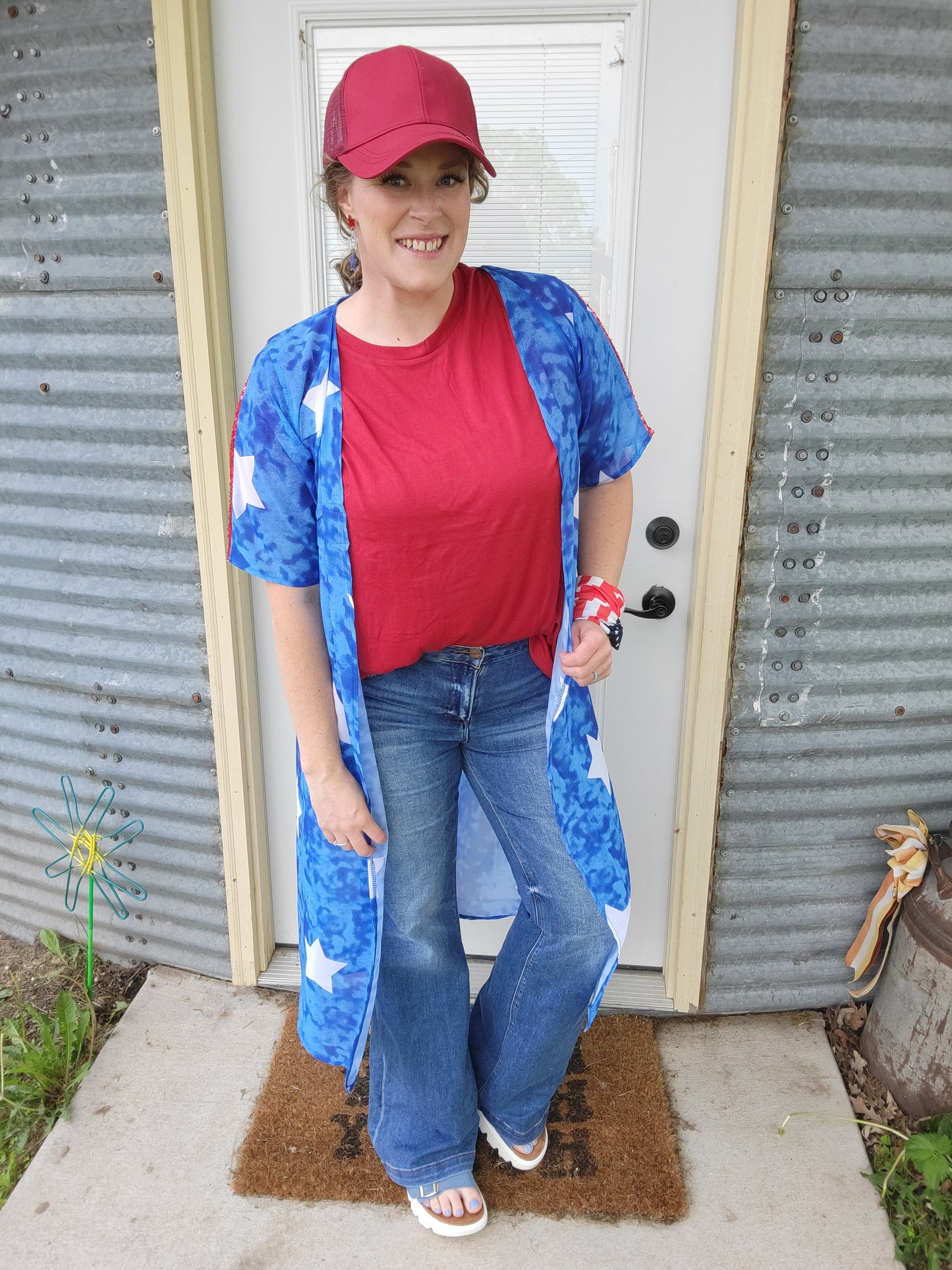 Star Struck Duster with Red Sequin Detail