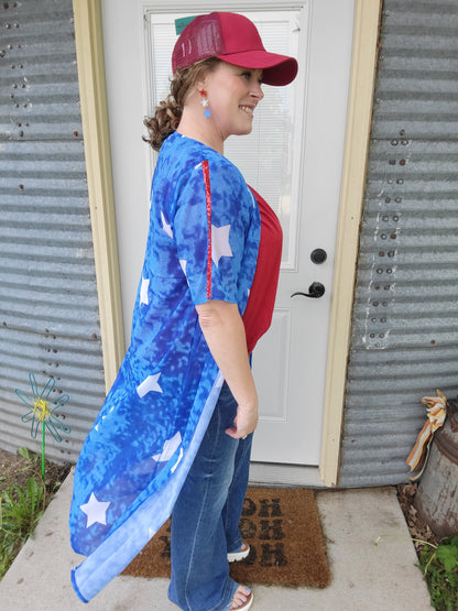 Star Struck Duster with Red Sequin Detail