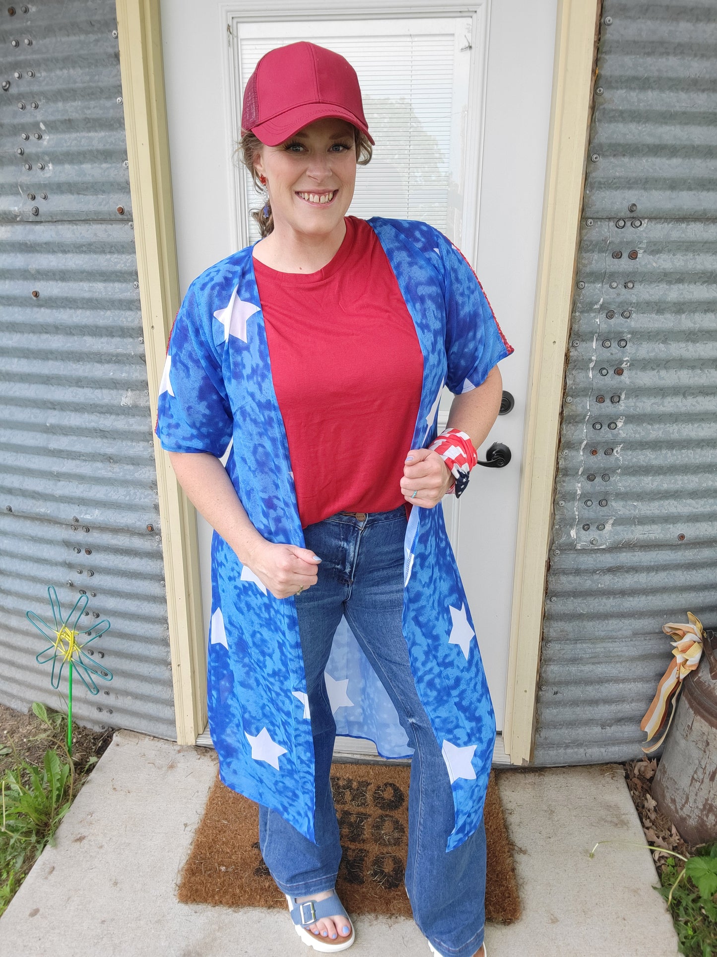 Star Struck Duster with Red Sequin Detail