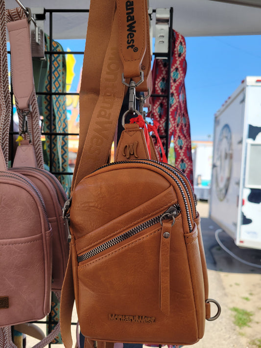 Montana West Sling Bag/Crossbody/Chest Bag - Lt. Brown