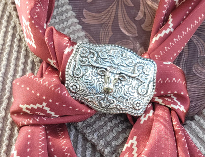 Western Longhorn Concho Scarf Slide